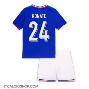 Francia Ibrahima Konate #24 Prima Maglia Bambino Europei 2024 Manica Corta (+ Pantaloni corti)